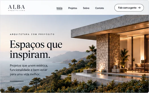 Example of an architecture website for Alba.