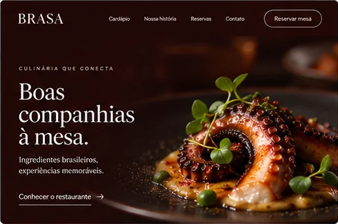 Example of a restaurant website for Brasa.