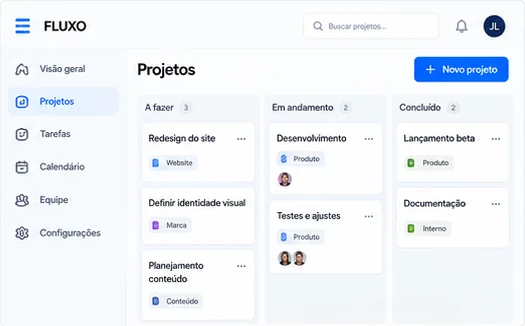 Example of an organization app for Fluxo.