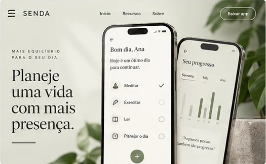 Example of a wellness app for Senda.