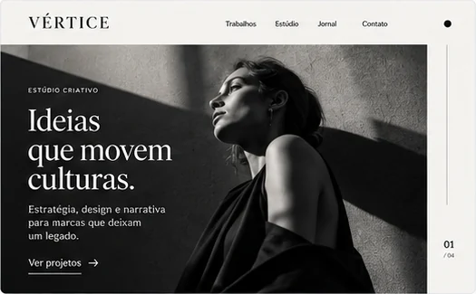 Example of a creative portfolio for Vértice.